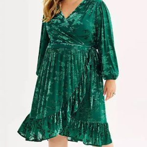 Draper James RSVP Velvet Burnout Wrap Dress
